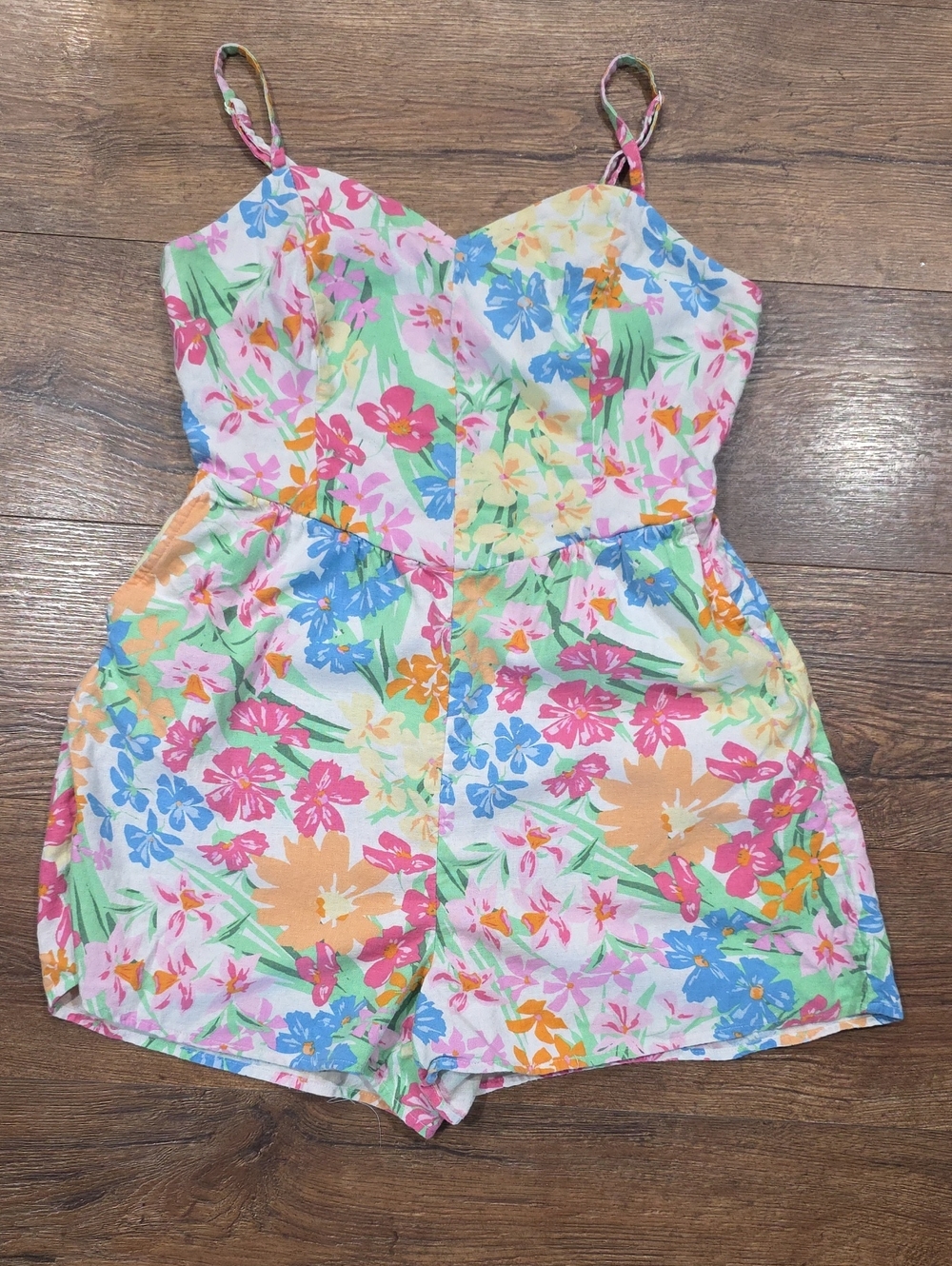 Old Navy Floral Cotton Romper - Pink, Blue, Green, Orange, Yellow